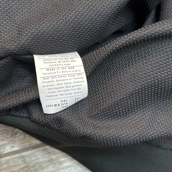 Carhartt Men's Thermal Lined Duck Active Jacket J131 4CL Tall - Picture 6 of 8